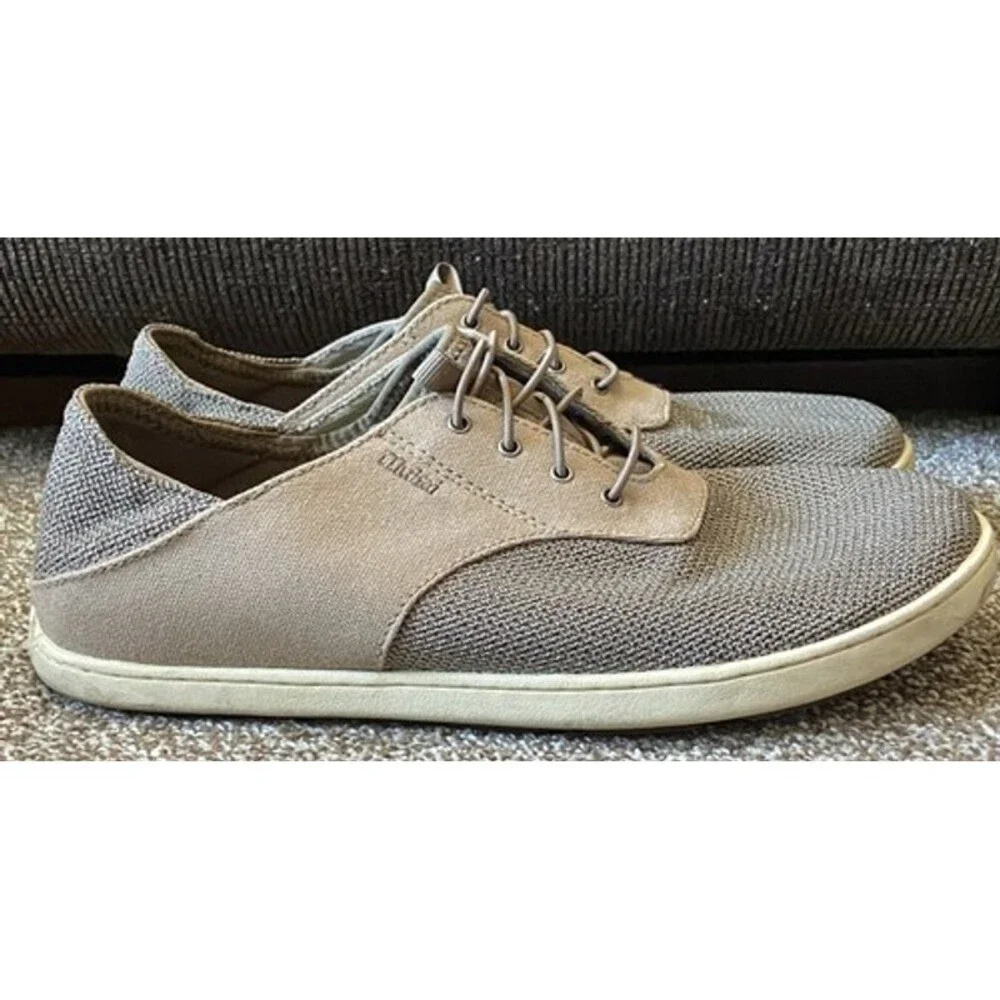 Men's OluKai Nohea Moku Tan Slip On Mesh Sneakers Sz 9